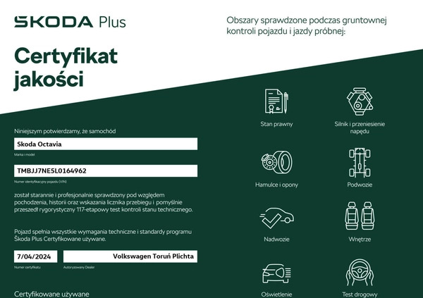 Skoda Octavia cena 69900 przebieg: 157265, rok produkcji 2020 z Książ Wielkopolski małe 497